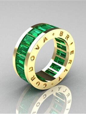 Statement Ring Rose Gold with Emerald Zirconia • CORDOVA BRIERLY BVLGARI Vibes